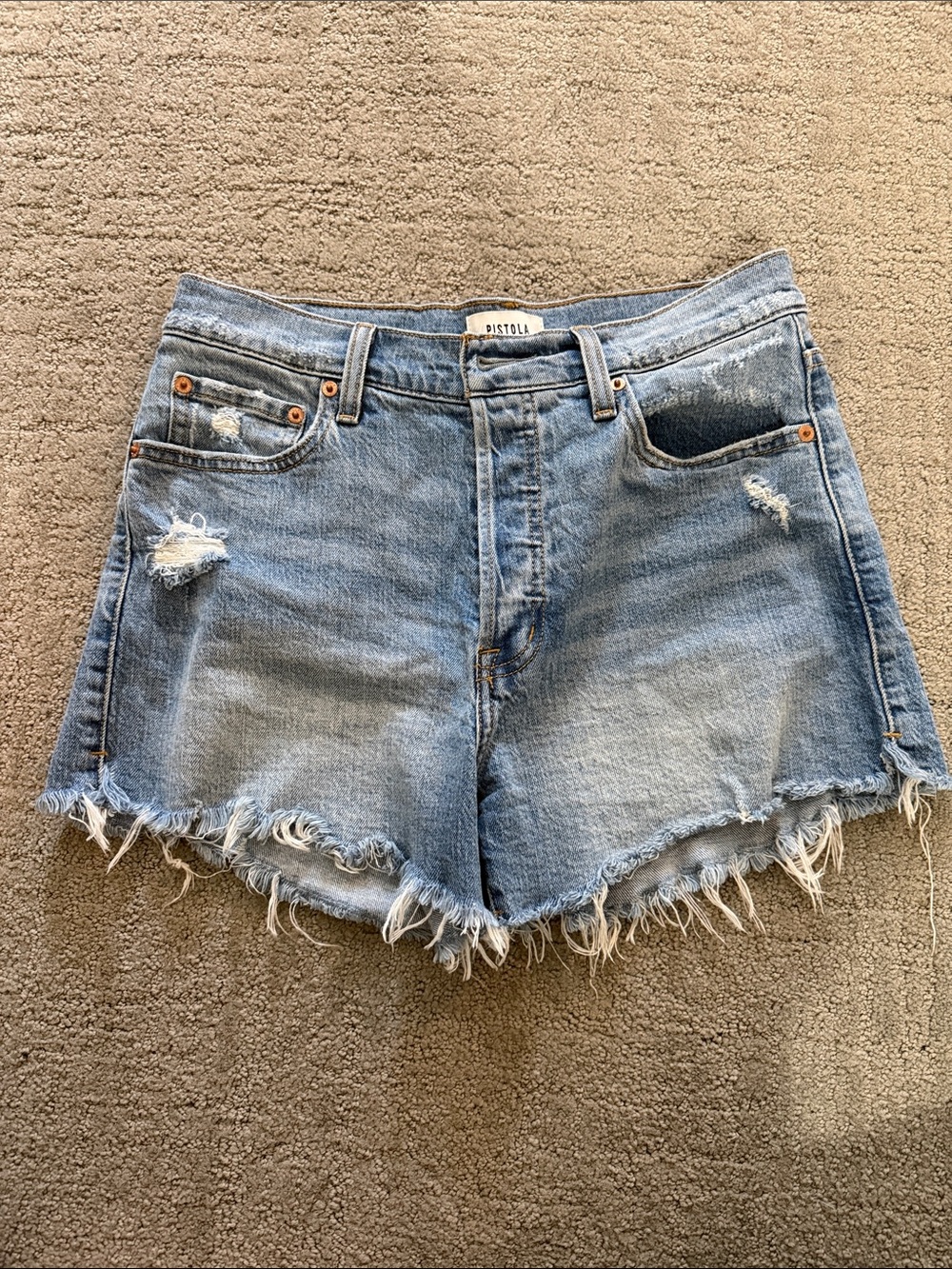 Pistola Distressed Denim Shorts